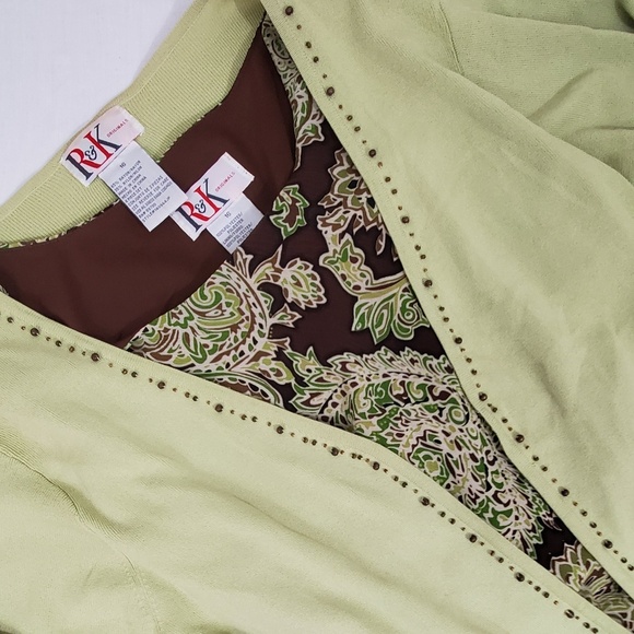 R & K Originals Maxi Dress & Cardigan Brown/Green - Picture 6 of 8